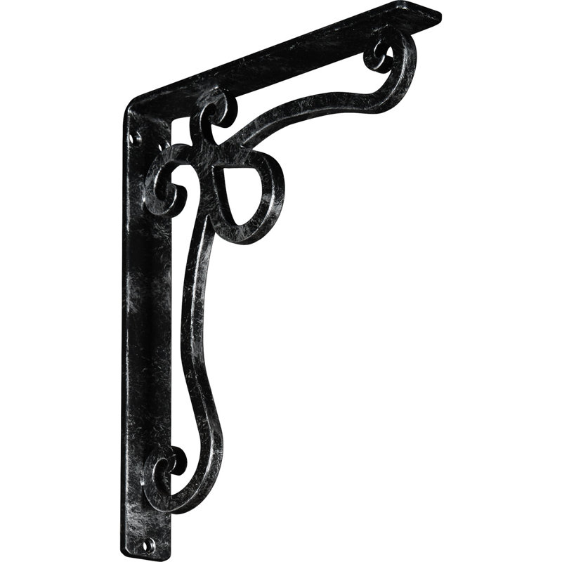 Support en fer forgé Orleans, Argent antique, H 12 po x l 1,5 po x P 10 po