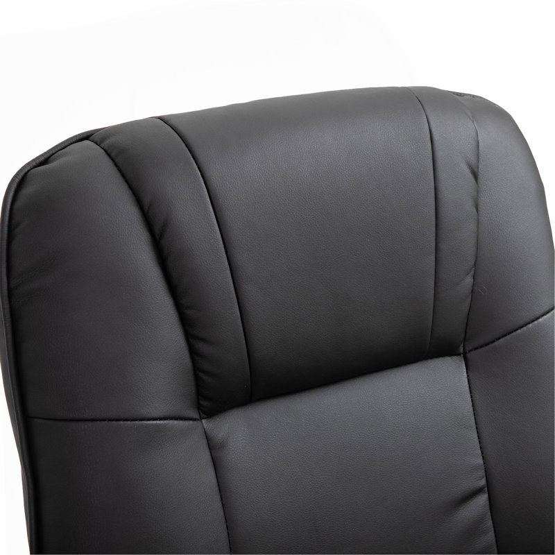 Comfortable Swivel Recliner With Padded Armrest And Extendable Footrest, Black