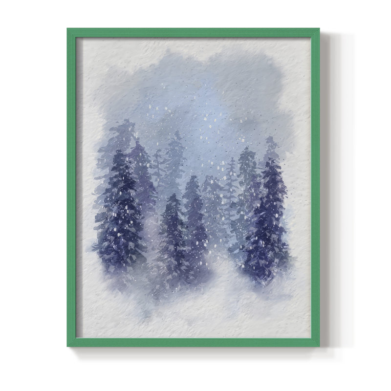«Driven Snow II», reproduction encadrée - bois massif, H 21 po x l 17 po, Vert