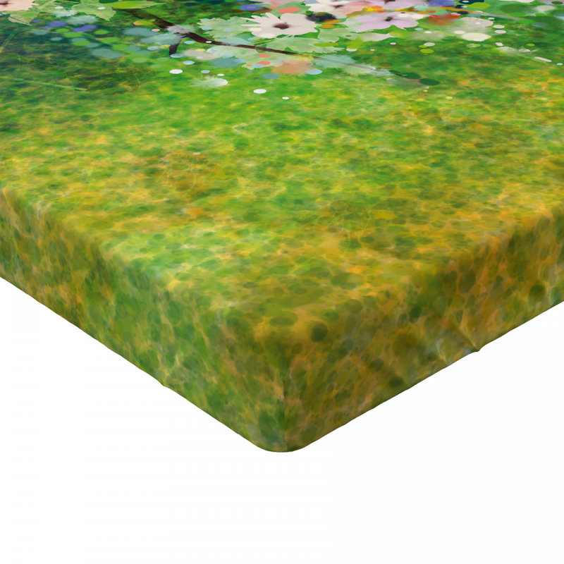 Microfiber Floral Fitted Sheet, Twin Fitted Sheet
