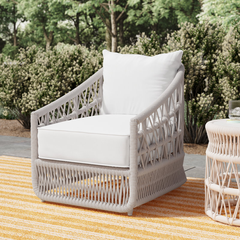 Lucan Patio Chair with Sunbrella Cushions, Linen Canvas Sunbrella® Canvas