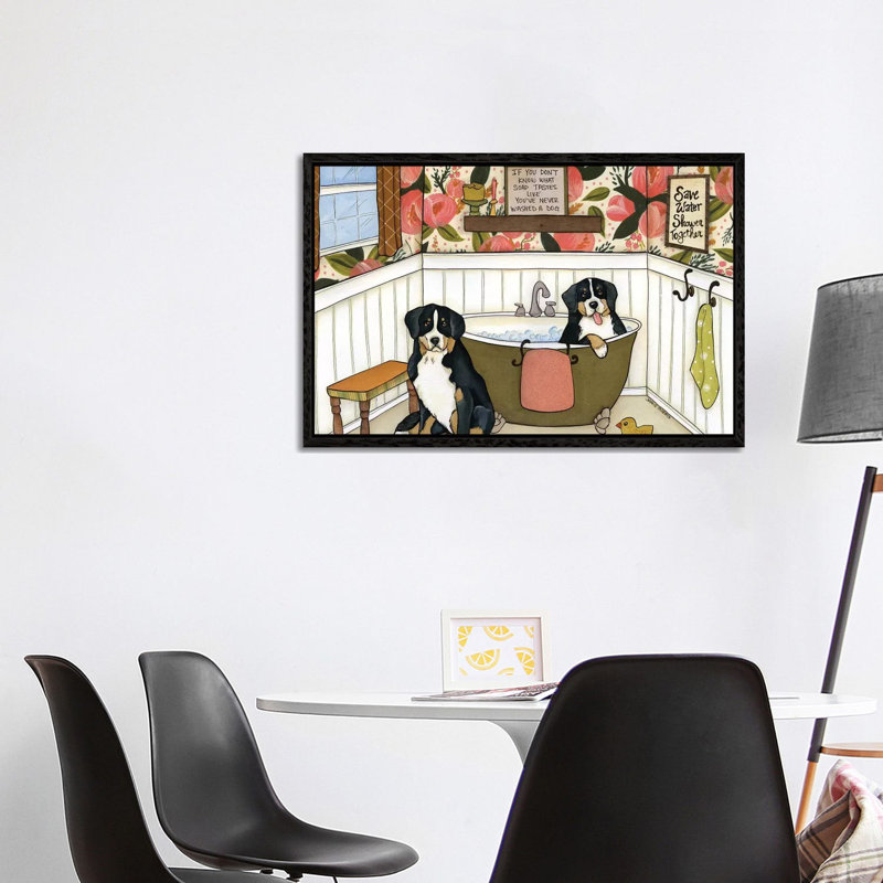 Soap Taste Like by Jamie Morath - Print on Canvas, 66.04cm H x 101.6cm W x 3.81cm D, Black Floater Framed