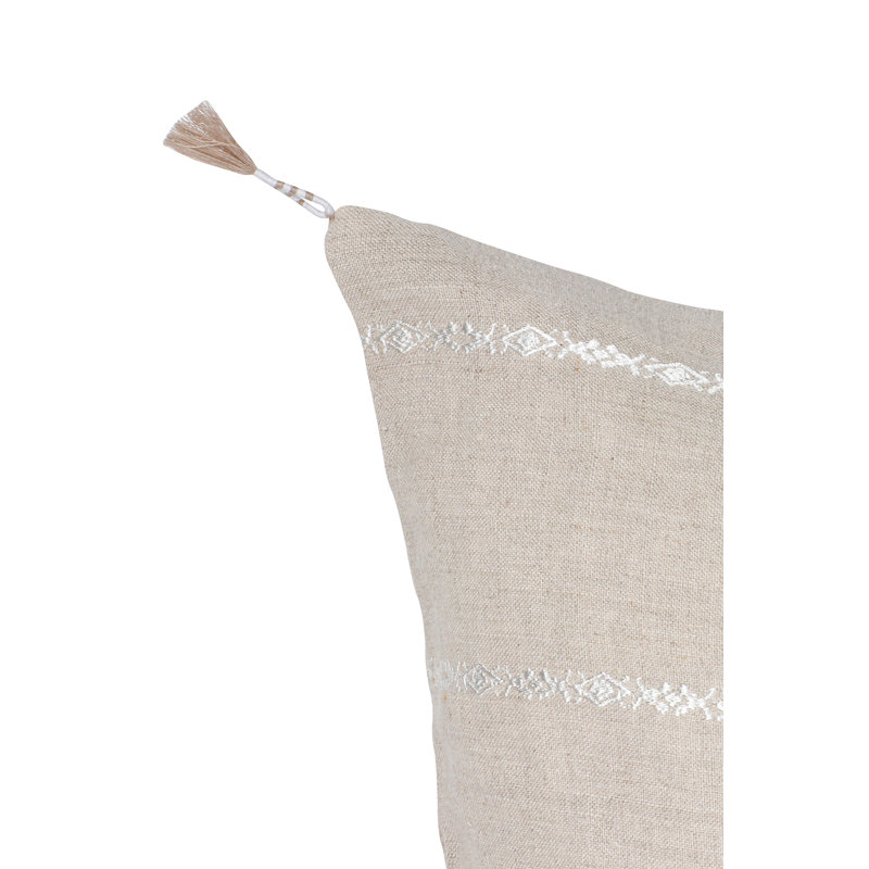 Square Pillow Cover & Insert, Light Gray/White, Down Blend