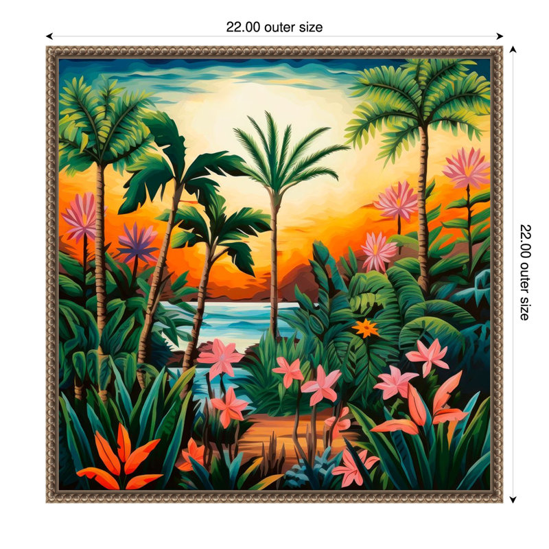 Impression sur toile encadrée, "Tropical Paradise Dreams IV" par Lazar studio, H 22 po x l 22 po