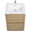 Meuble-lavabo autoportant de 24 po avec lavabo, comptoir en résine de pierre et tiroirs à fermeture en douceur pour un rangement élégant-116332386