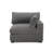 Upholstered Light Gray Faux Rabbit Fur Flannel Armchair with Pillow Back, One Arm Single Chair Module Part For Sectional Sofa-1543038420