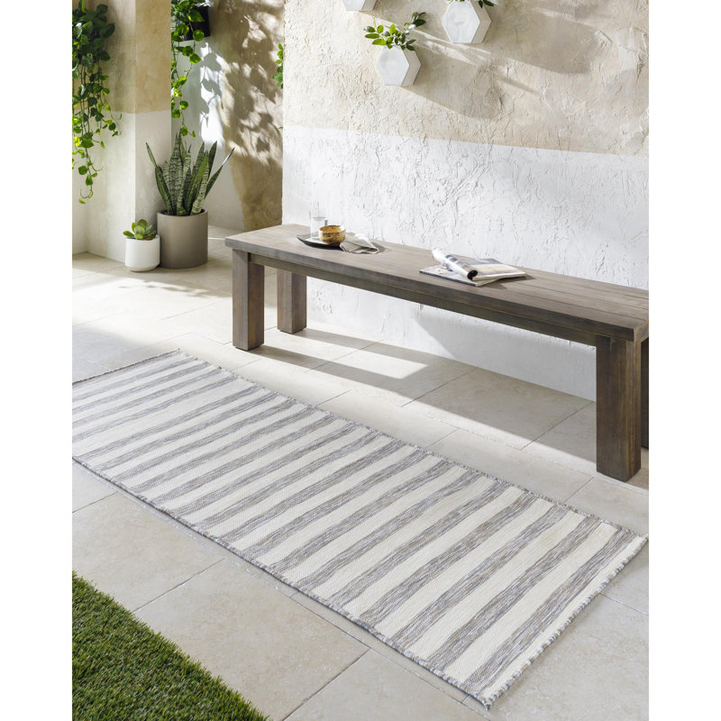 Orman Striped Indoor / Outdoor Rug, Runner 2'7" x 7'3"