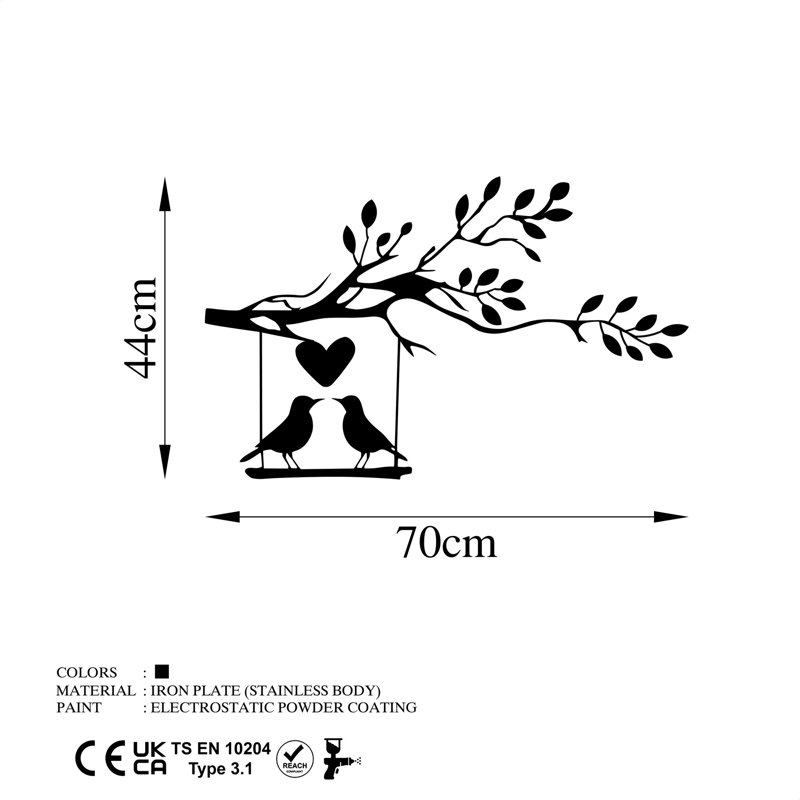 Elegant Black Metal Wall Accessory, 17.3 x 27.6 inches | 100% Metal Construction (Thickness: 0.06 inches) | Lightweight Design (1.7 lbs) | Perfect for Home Decor, Easy to Hang, Stylish and Modern Accent for Any Room