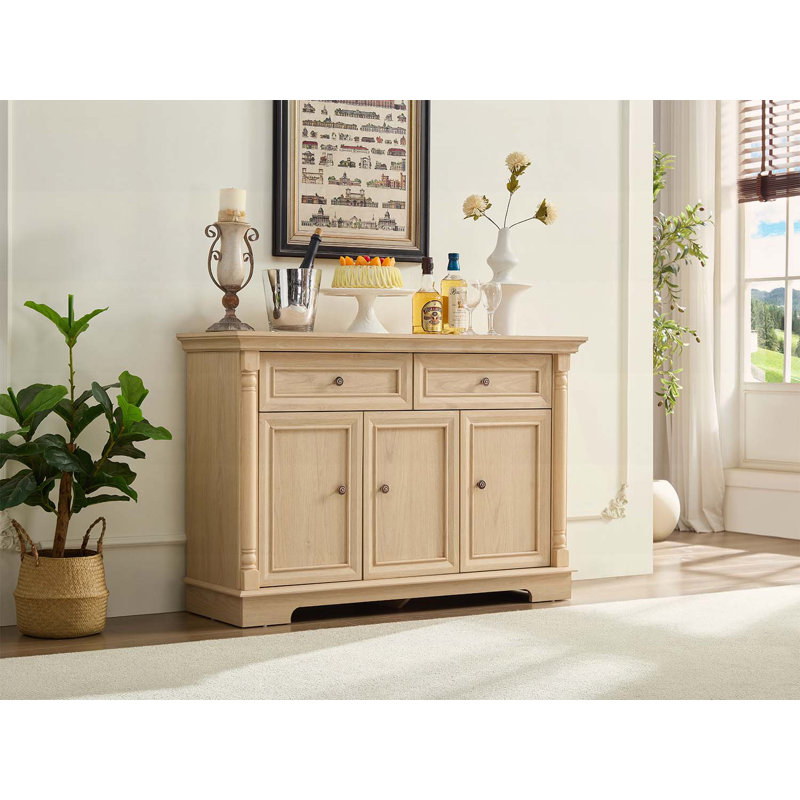 Armoire de rangement en bois, avec tiroirs et portes en forme de colonne romaine, Bois