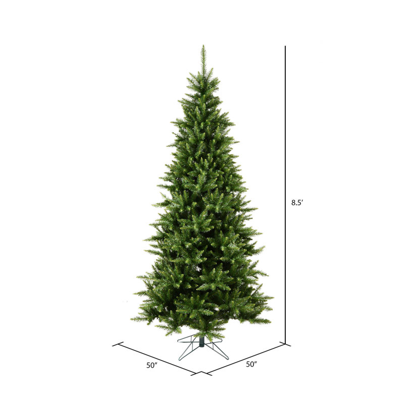 Camdon Fir Slim Artificial Christmas Tree, 8.5' H, Unlit, Not Pre-Lit