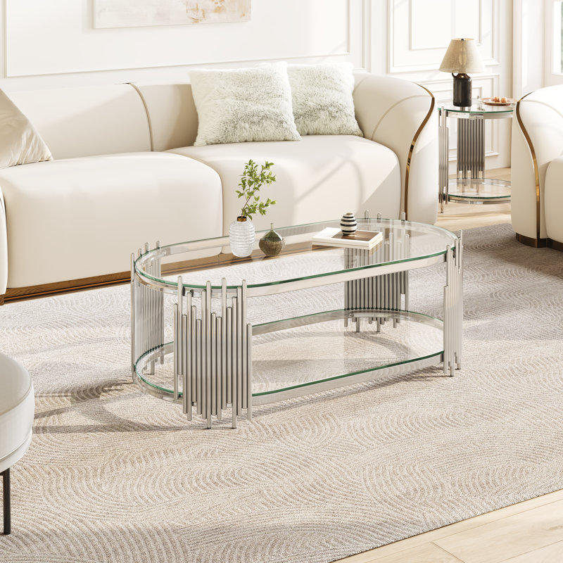 Table basse Modern Modern, Clear/Silver