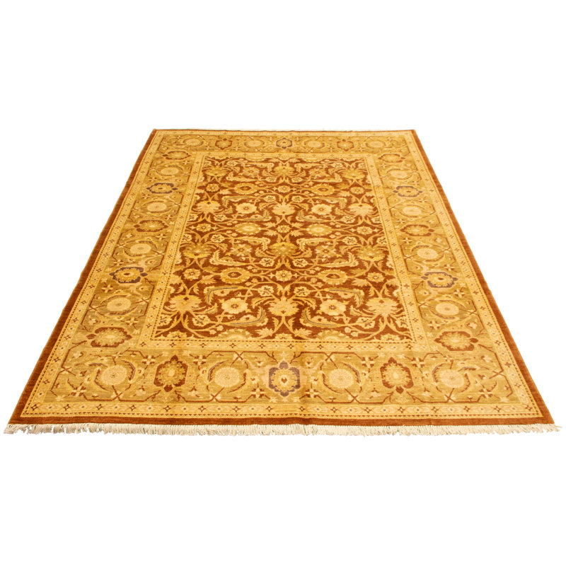 Tapis décoratif en laine de conception unique 9 pi x 11 pi 10 po noué à la main New Age