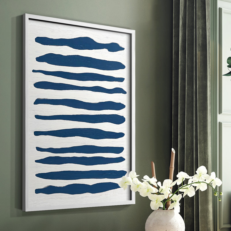«CLCLI» abstrait, reproduction encadrée, prête à être accrochée, H 10 po x l 8 po, Blanc