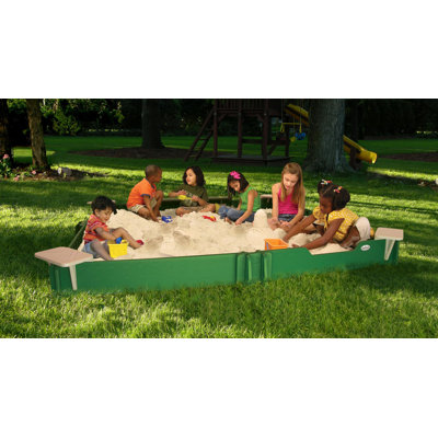 Sandlock Sandboxes 10'' Plastic Square Sandbox with Cover