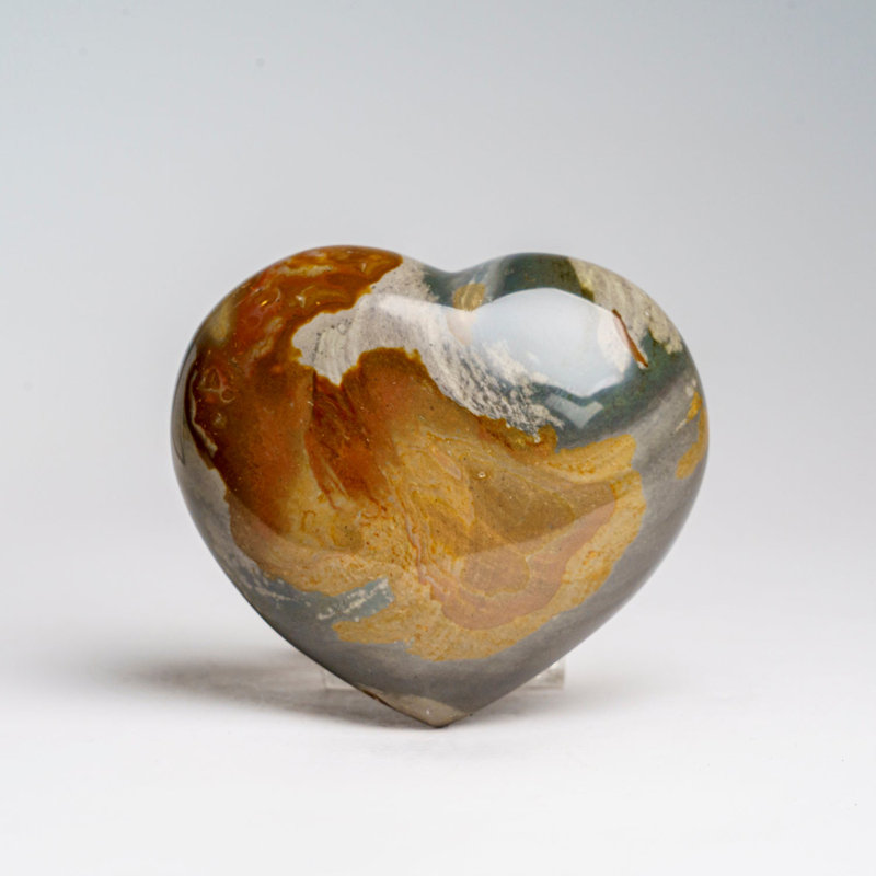 Genuine Polished Polychrome Jasper Heart From Madagascar (308 Grams)