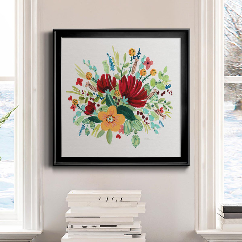 «May Flowers I», peinture sur toile encadrée, Noir, H 26,5 po x l 26,5 po x P 1,5 po