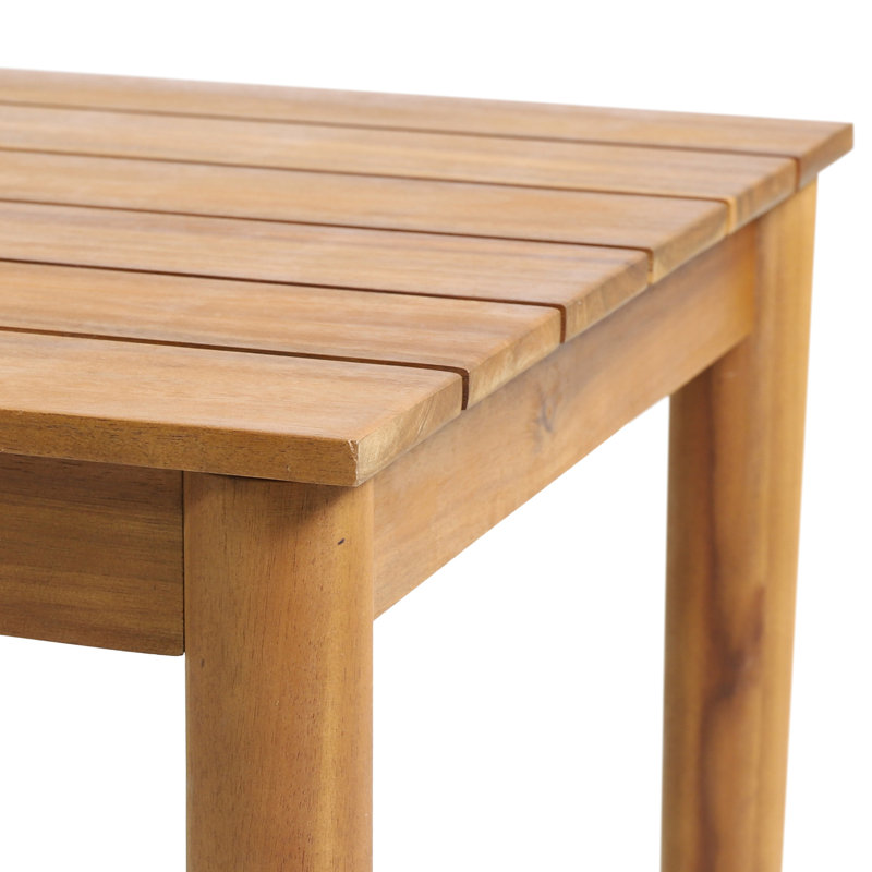 Table d'appoint en bois de style rustique avec lattes, 20 po x 20 po x 18,63 po, avec lattes, 19,85 po x 19,85 po x 18,63 po