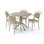 Ensemble repas pour patio 4 personnes avec table ronde Farrah
