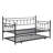 Black Daybed With Trundle - Modern Style And Practicality For Bedroom, Metal Build, Space Saving Advantage, Quiet Stable Sleeping Area, Easy Assembly Process, All Mattress Types Accommodated, 250/350