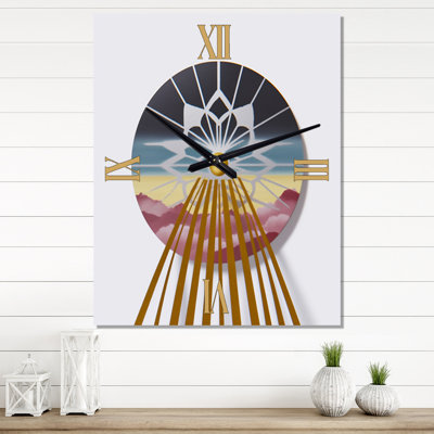 Graphique rétro lever de soleil avec poutres - Bouddhisme même horloges murales