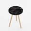 Table d'appoint ronde Intergo, table basse gigogne simple avec pieds en bois, table ronde moderne en bois pour le salon (noir)