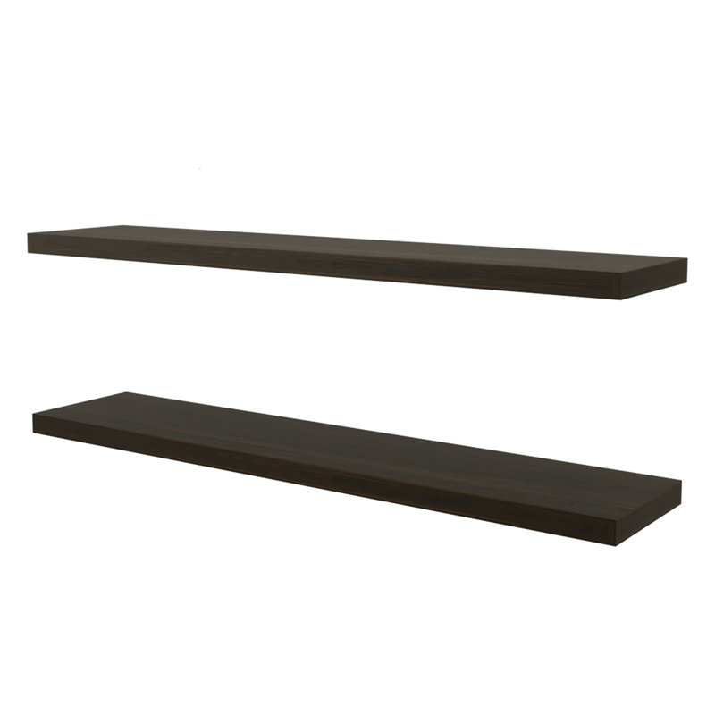 Floating Shelf In Melamine, Set Of 2, Dark Oak
