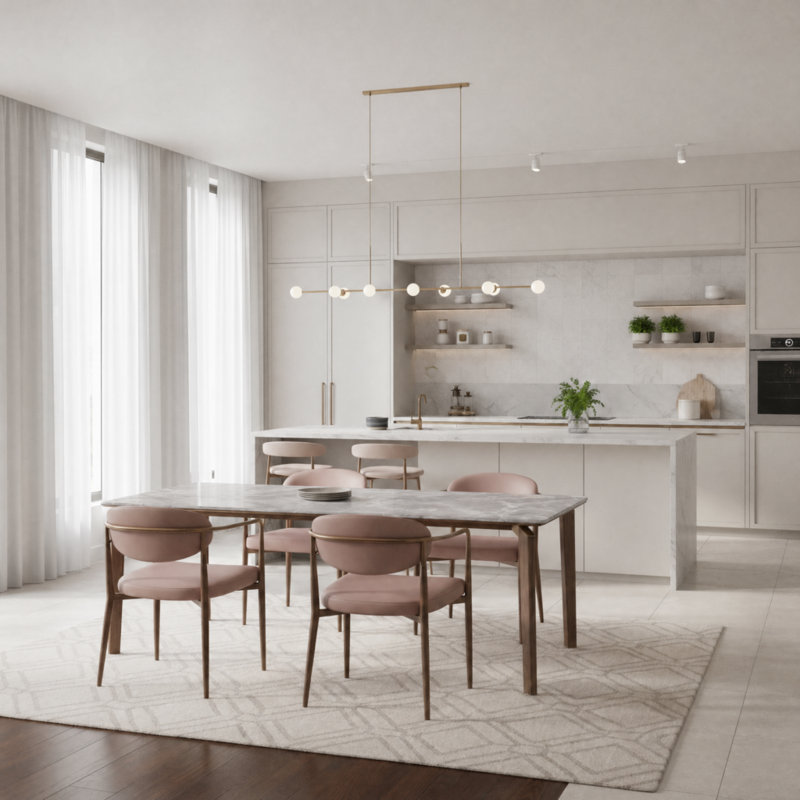 Metal Base Dining Table
