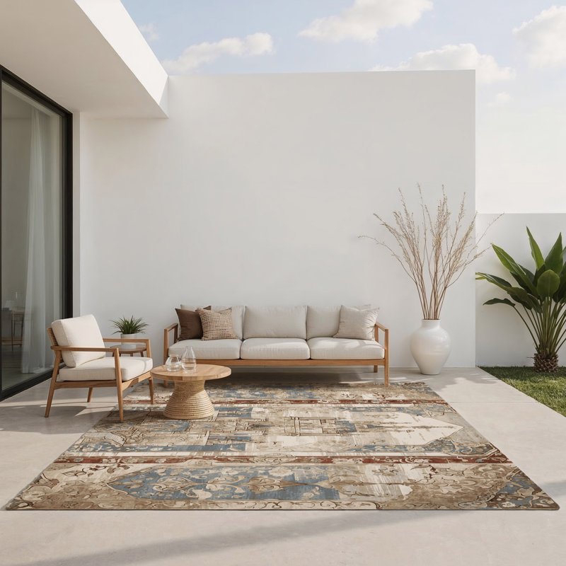 Oceanview Keep Indoor And Outdoor Area Rug, Rectangle 5' x 7'
