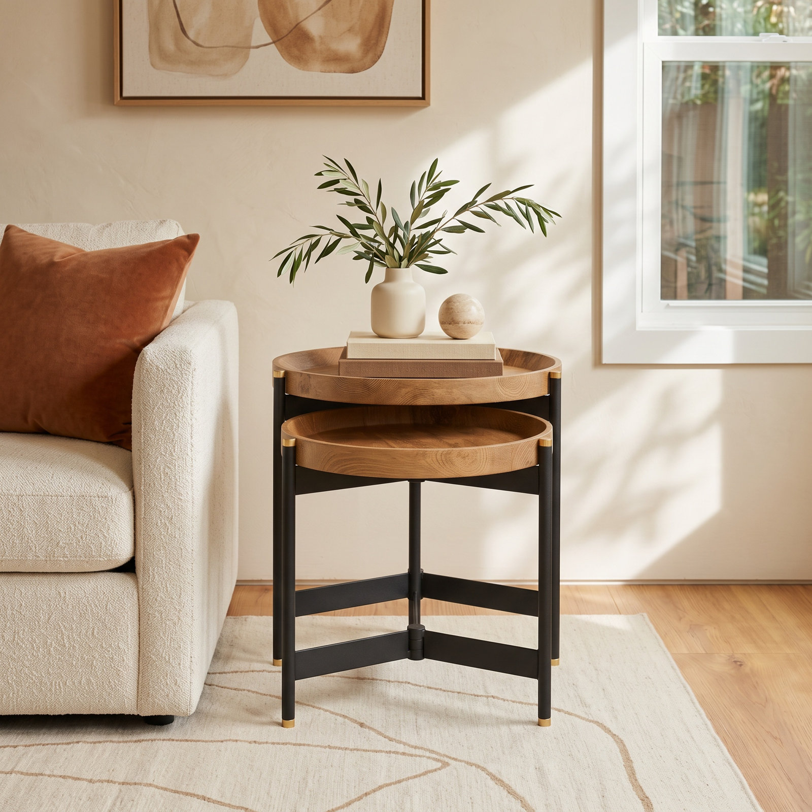Milda 23" Mango Nesting End Tables