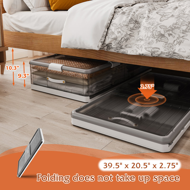 EnHomee Storage Bin Under Bed Storage Containers Stackable Underbed Storage with Wheels, 106 qt.