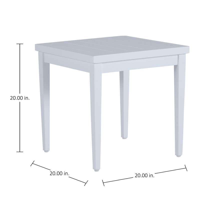 Brookings Wrought Aluminum Side Table, Chalk