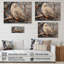 Hibou des neiges, hiver I sur bois-2118403245