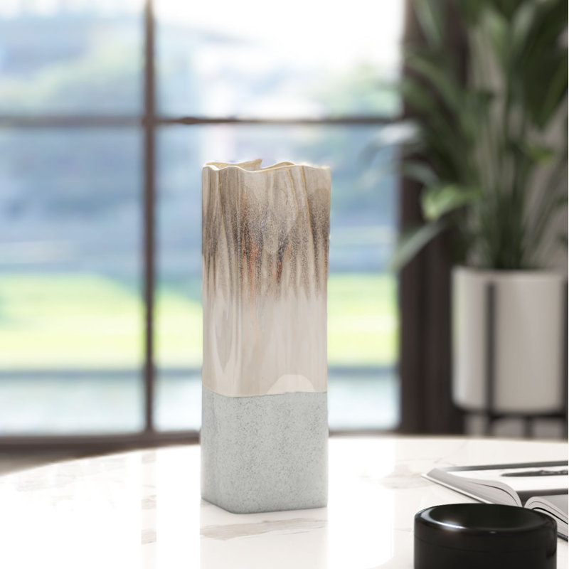 Stathis Handmade Ceramic Table Vase, 12" H x 5" W x 4" D