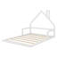 Lit de plancher en bois rustique avec cadre de tête de lit en forme de maison-856140012-856140013