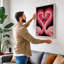 Flamingos in Love Modern 1 Piece Wrapped Canvas Wall Art-990574573-990574574