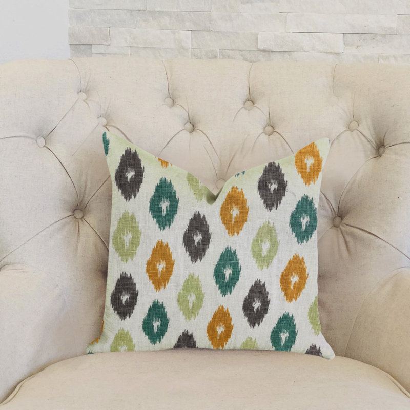Oreiller ikat de luxe Wild Ingrid, 16 po x 1 po, Coussin décoratif