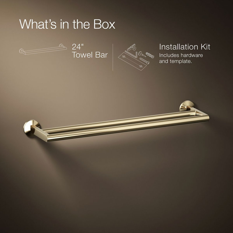 Components™ Double Towel Bar, Vibrant French Gold