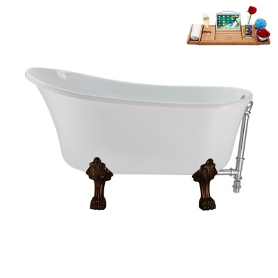 51.2'' x 25.6'' Soaking Acrylic Bathtub