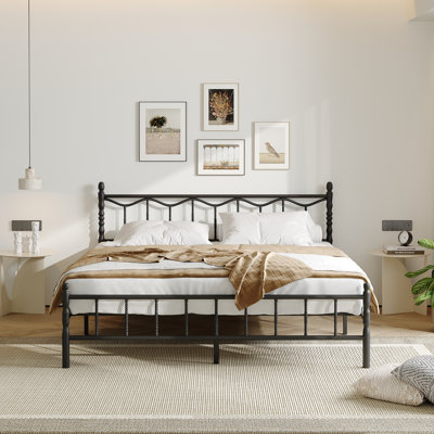 Heavy Duty Metal Bed, Mattress Foundation, No Box Spring Needed, Noise Free