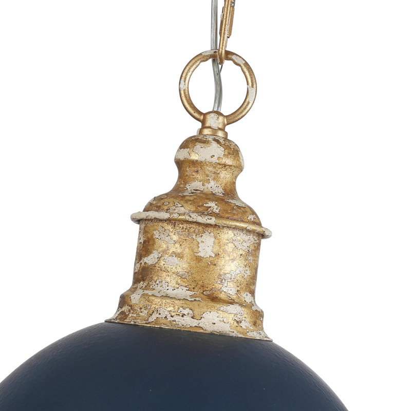 Luminaire suspendu 1 lumière Regena, Bleu marine antique antique