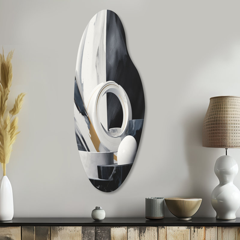 Abstract Marble Shapes II - Marble Unique Shape Metal Wall Decor, Modern Freeform Metal Art Print, 38" H x 15" W x 1" D