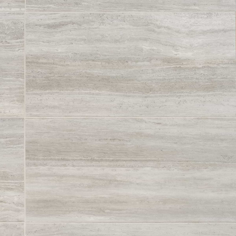 Nashville 12x24 Matte Travertine Look Porcelain Tile, Gray Matte