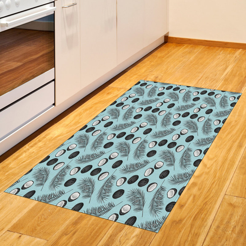 Tapis décoratif à haute densité en fibres de polyester Palm Leaf, Rectangle— 4 pi x 5 pi 8 po