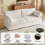 178Cm Beige White Loveseat Sofa, Small 2 Seater Sofa With 2 Pillows