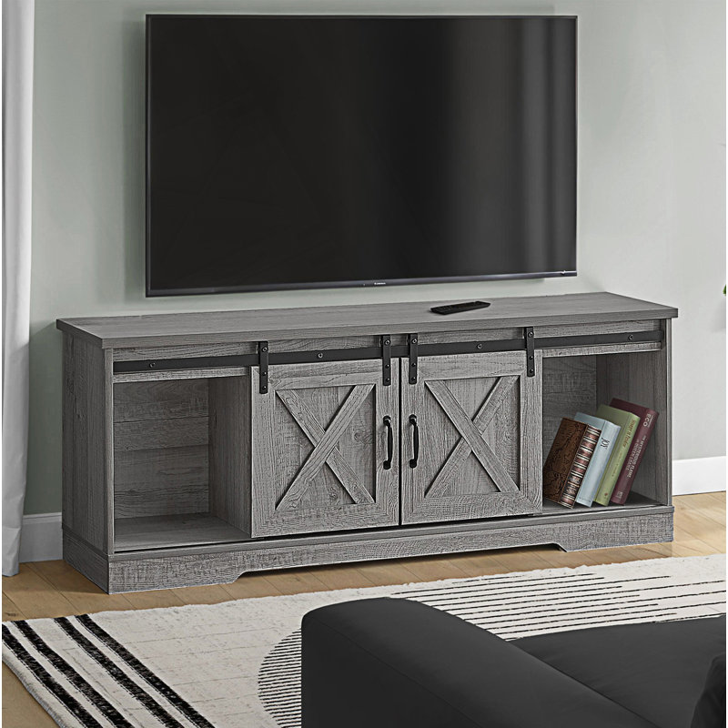 Meuble télé, console de télévision, meuble multimédia, Gris