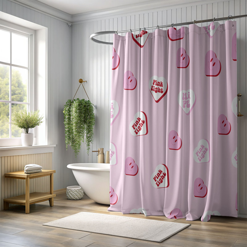 Symbole de rosé - rideau de douche Premium 155, H 74 po x l 71 po