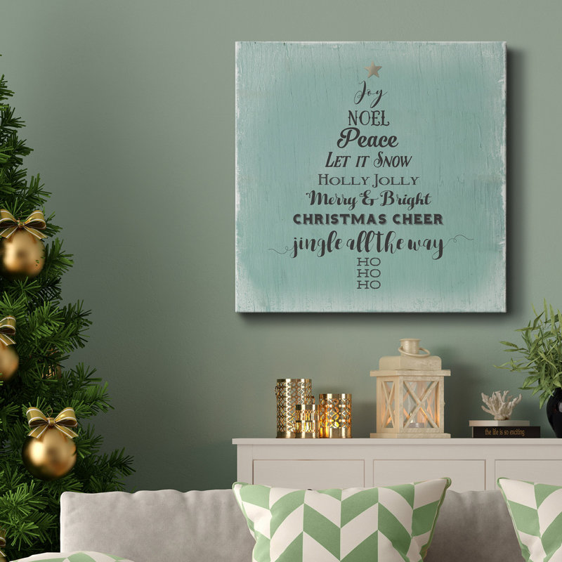 Christmas Cheer - Toile tendue avec châssis de qualité supérieure - prête à être accrochée, H 40 po x l 40 po x P 1 po