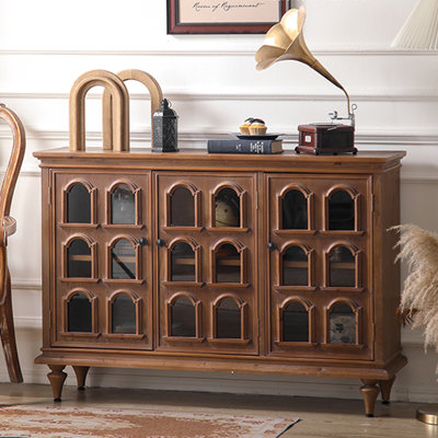 Modern Black Solid Wood Sideboard