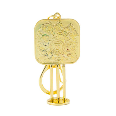 Porte-clés amulette Miroir 3 dragons célestes