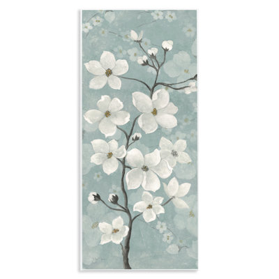 Apple Blossom on Green Wall Plaque, design by Janet Tava